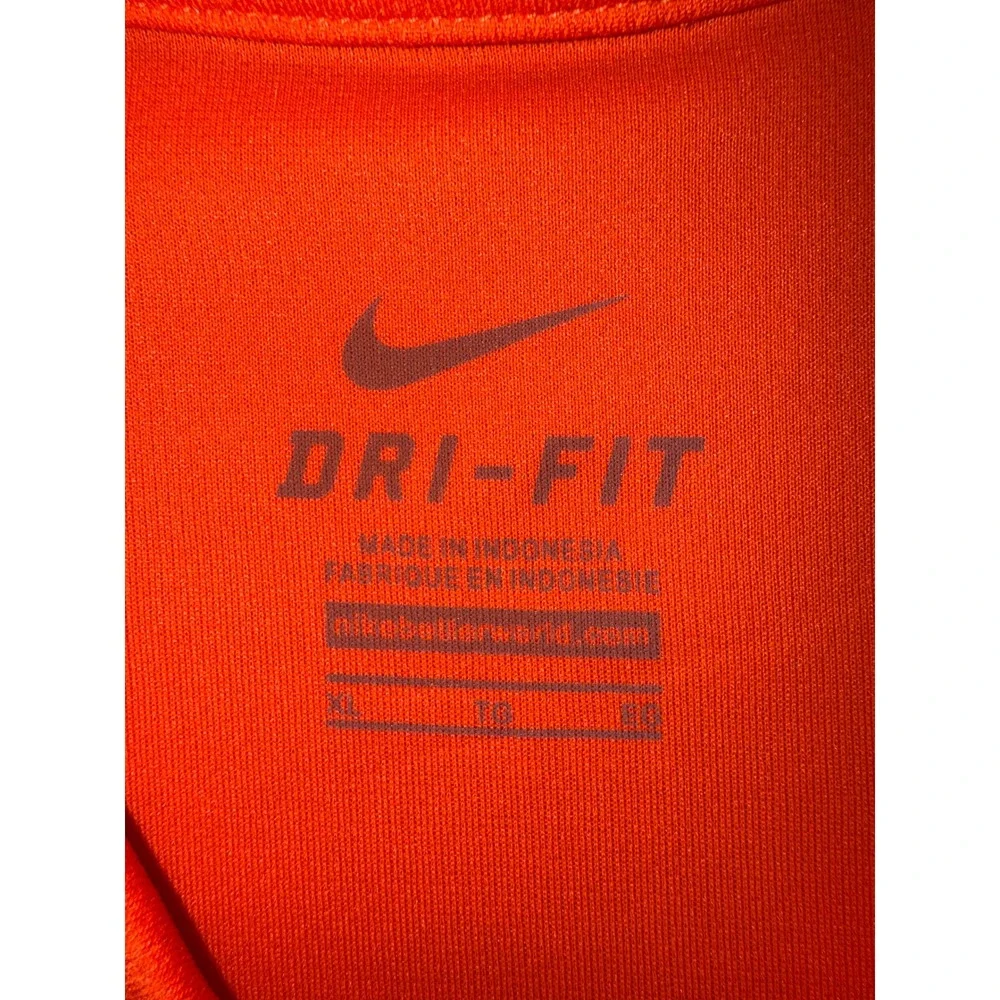 Nike Dri-FIT Womens XL Orange Short Sleeve Golf‎ Polo Shirt White Piping NWT